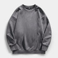 Washed Crewneck Sweater Relaxed Fit Ribbed for Men
