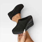 Women's Velvet Wedge Sandals with Rope Sole
