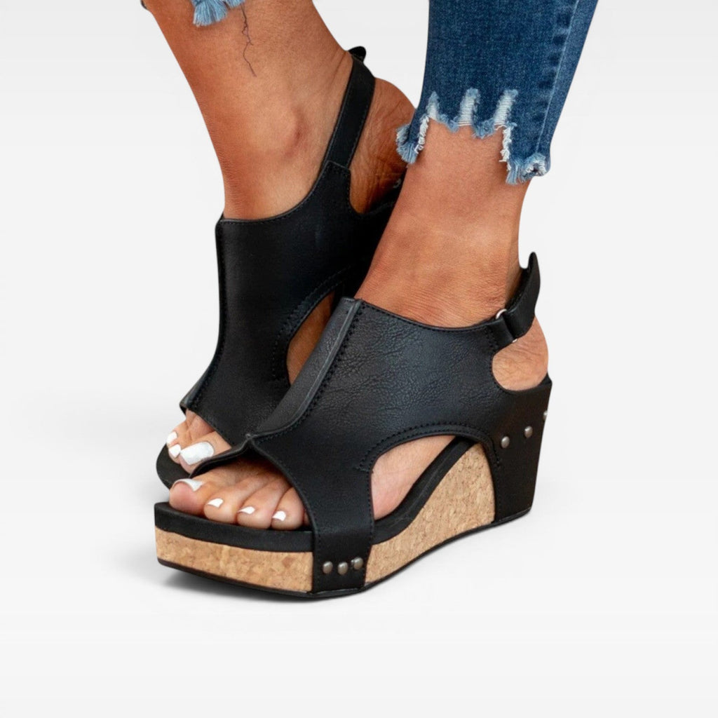 Women's Cork Wedge Platform Sandals