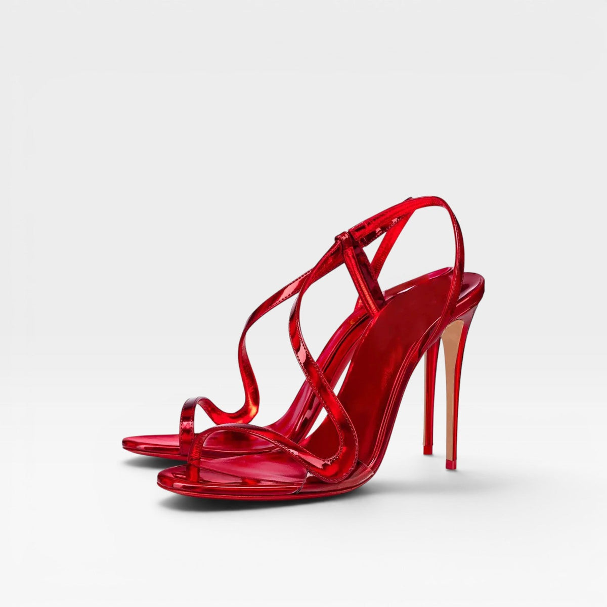 Women's Metallic Strappy Stiletto Sandals