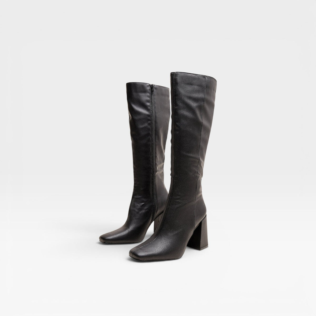 Women's Knee-High Square Toe Block Heel Boots