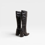 Women's Knee-High Square Toe Block Heel Boots