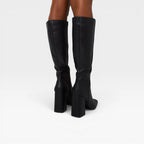 Women's Knee-High Square Toe Block Heel Boots