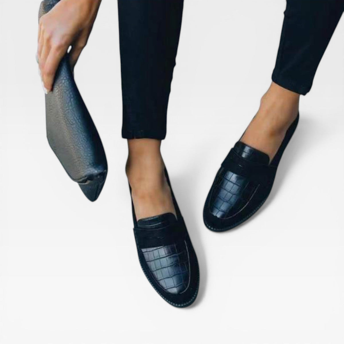 Women's Croc-Embossed Slip-On Comfort Loafers