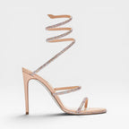 Women's Crystal Stiletto Ankle-Wrap Sandals