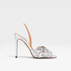 Women's Metallic Slingback Peep Toe Heels