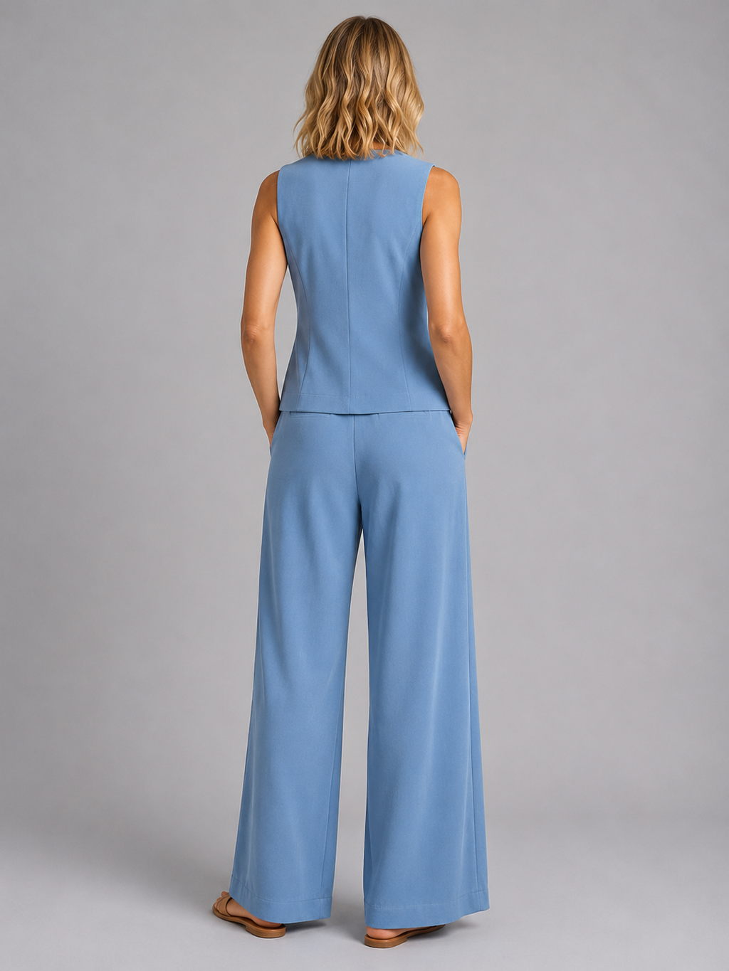 Women's Waistcoat and Wide-Leg Trousers Co-Ord Set