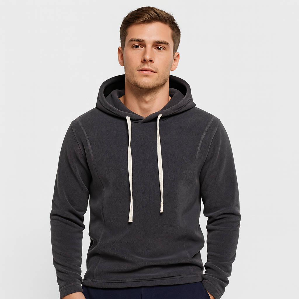 Midweight Fleece Hoodie Drawstring Regular Fit for Men