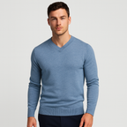 V-Neck Fine-Gauge Knit Sweater Regular Fit for Men