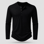 Cotton Henley Shirt Long Sleeve Regular Fit for Men