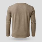 Cotton Henley Shirt Long Sleeve Regular Fit for Men