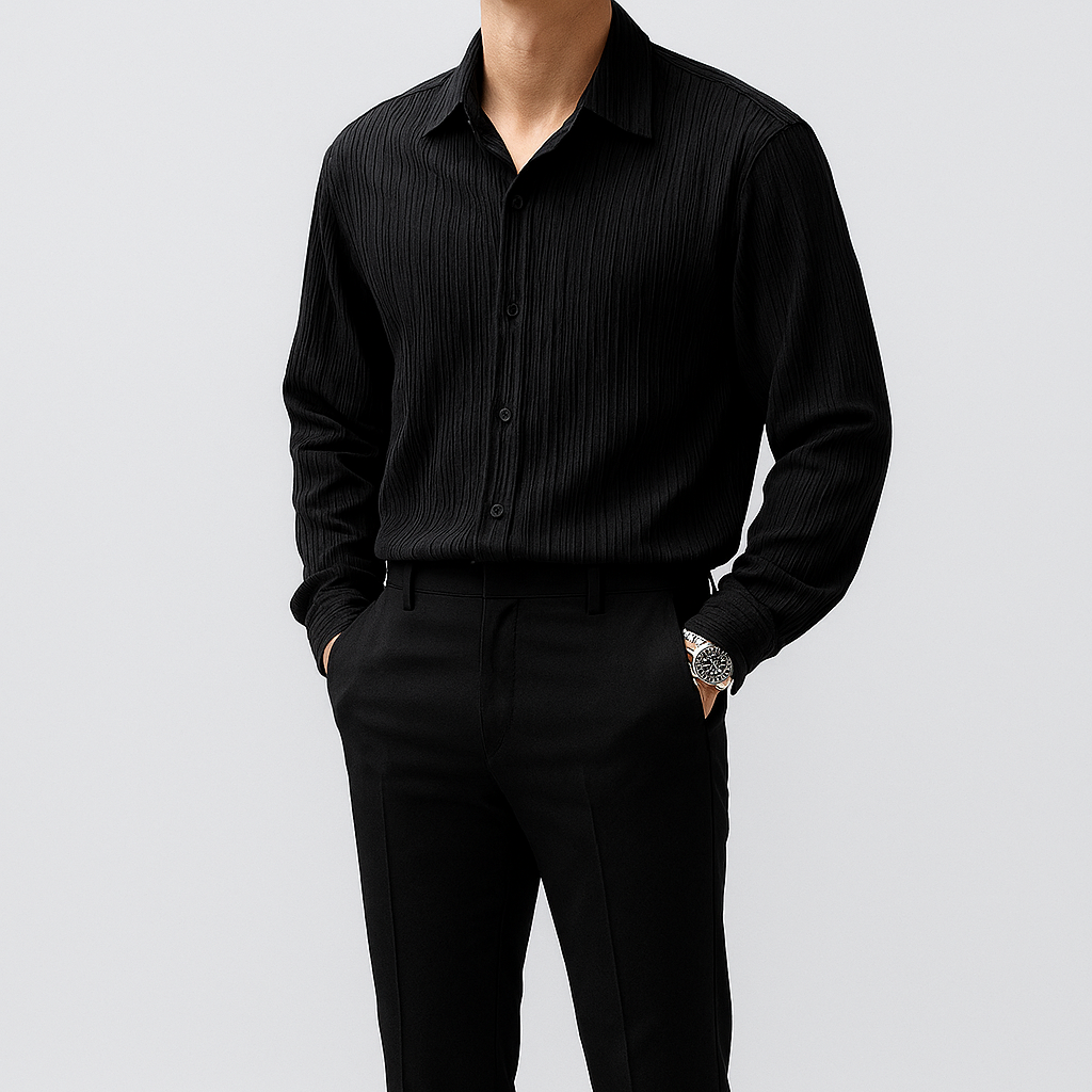 Long Sleeve Business Shirt Loose Fit for Men