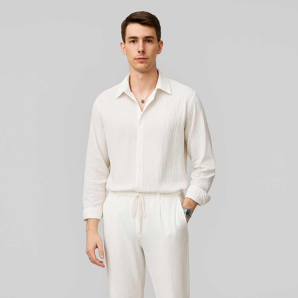 Long Sleeve Business Shirt Loose Fit for Men