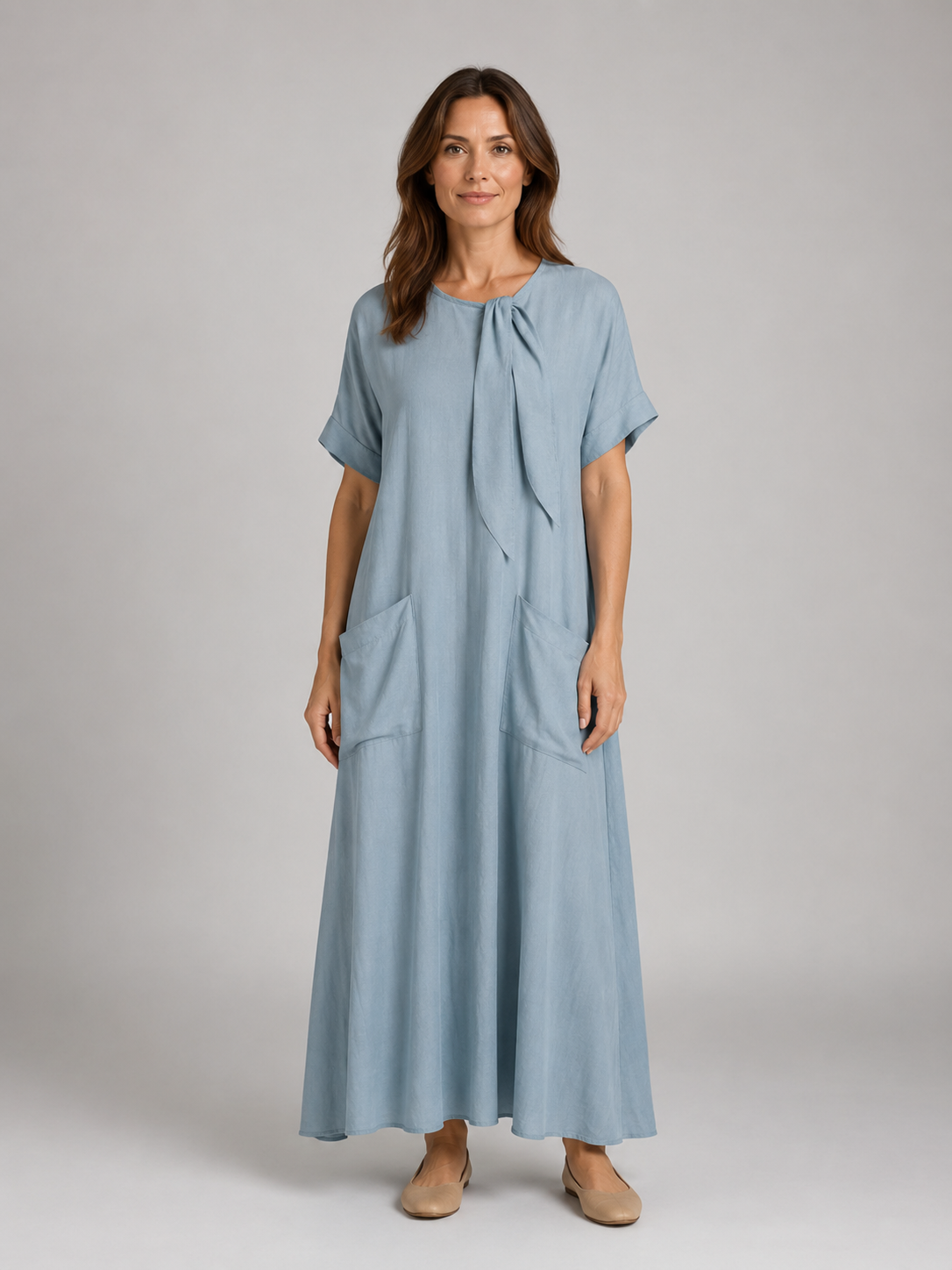 Women's Relaxed Maxi Dress with Front Pockets