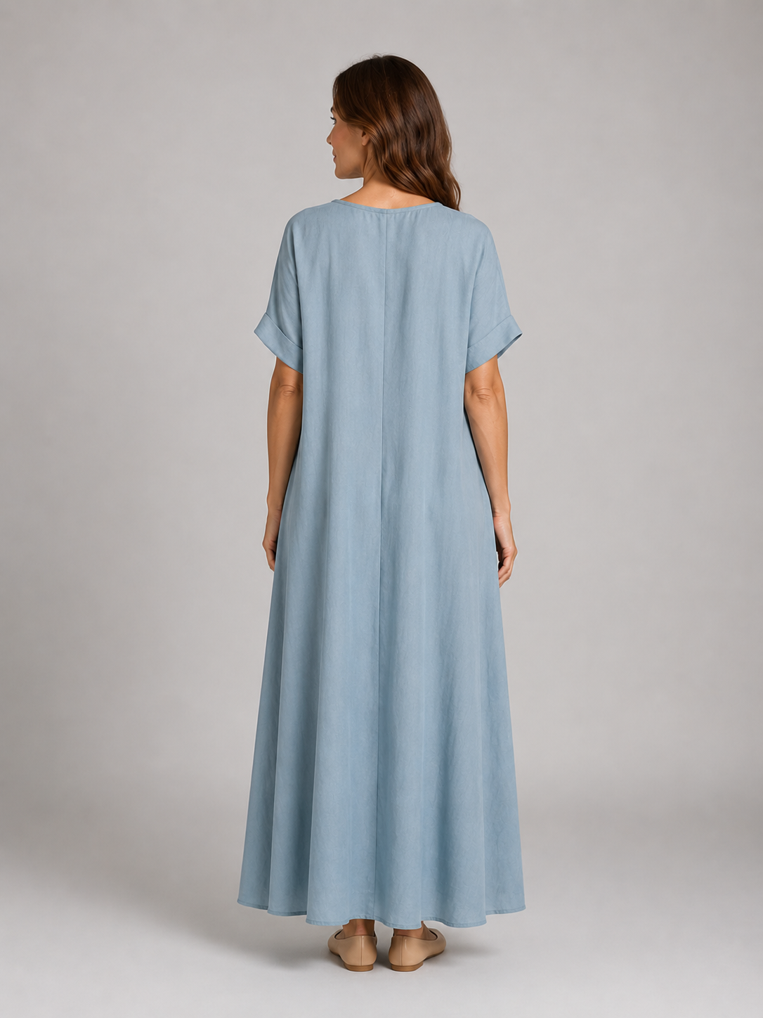 Women's Relaxed Maxi Dress with Front Pockets