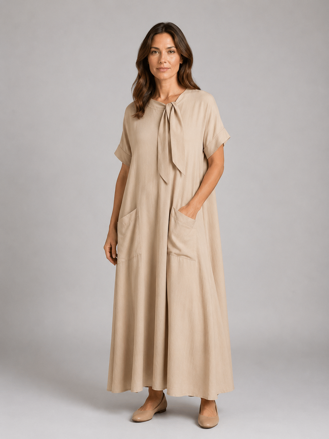 Women's Relaxed Maxi Dress with Front Pockets