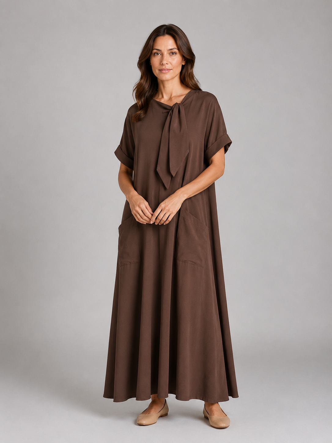 Women's Relaxed Maxi Dress with Front Pockets