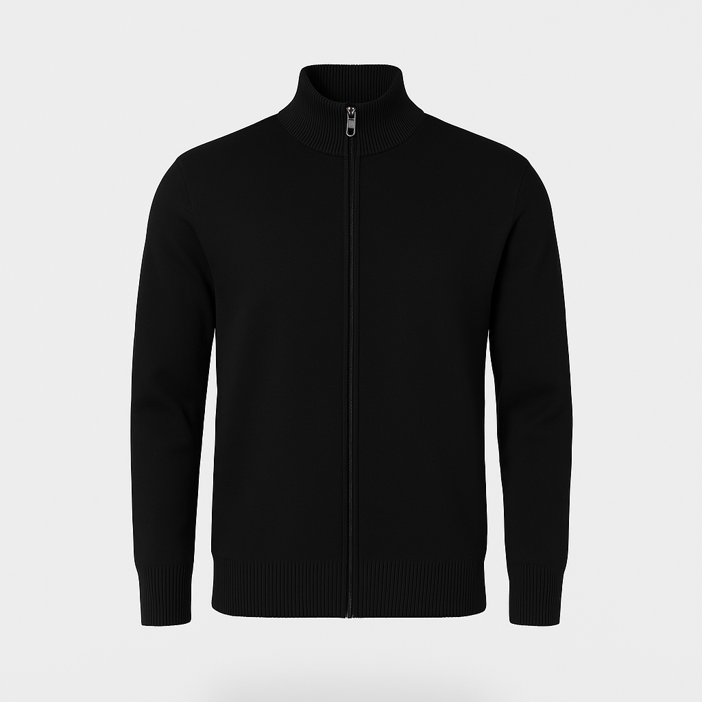 Zip-Up Cotton Cardigan Regular Fit for Men