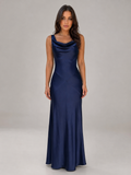 Women's Satin Feel Open Back Evening Gown