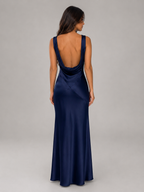 Women's Satin Feel Open Back Evening Gown
