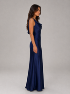 Women's Satin Feel Open Back Evening Gown