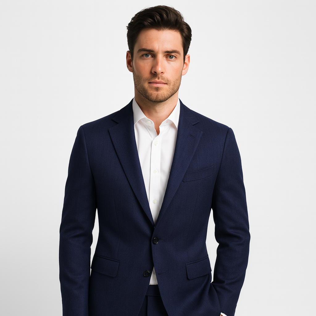 Notched Lapel Blazer Regular Fit Fully Lined for Men