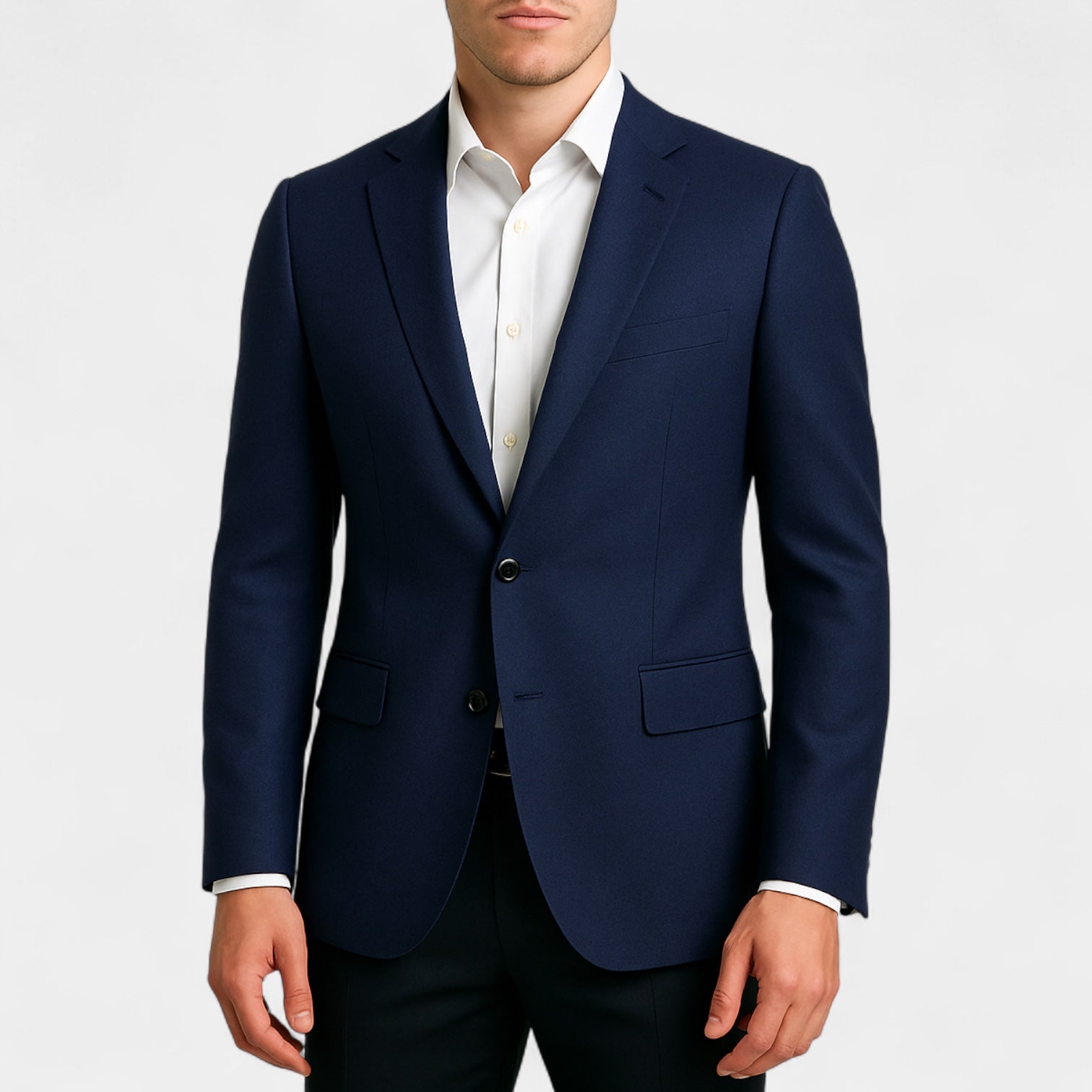 Notched Lapel Blazer Regular Fit Fully Lined for Men