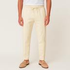 Pleated Slim Fit Joggers Stretch Drawstring for Men