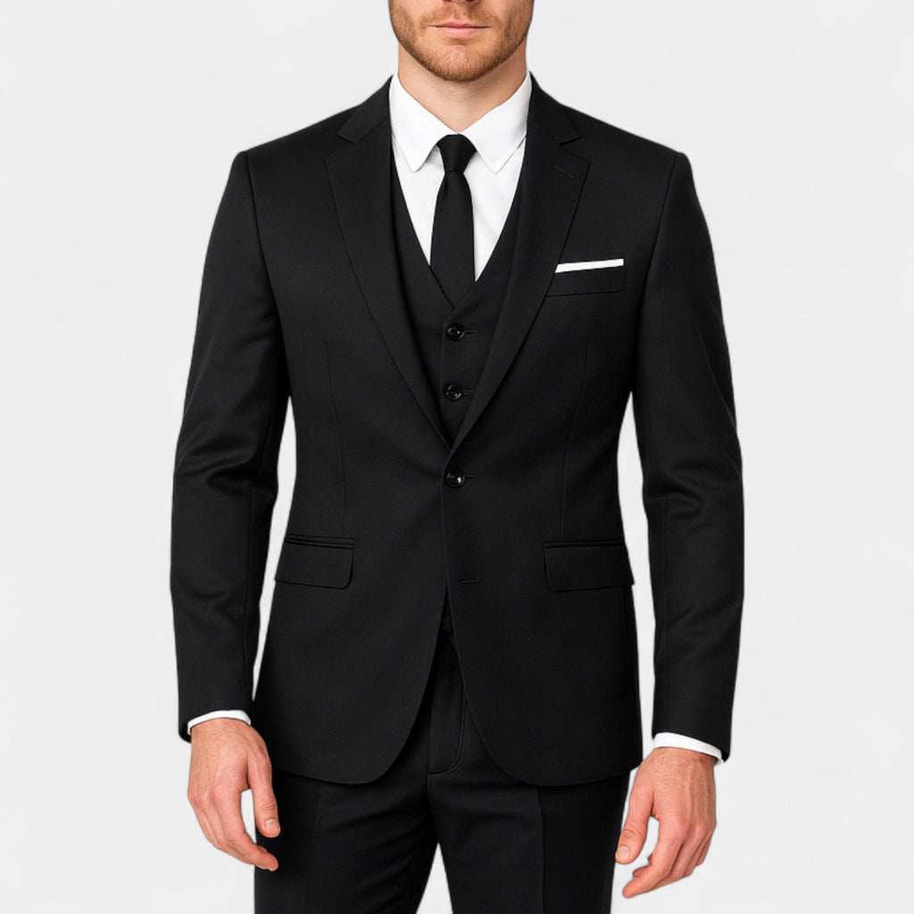 Slim Fit 3-Piece Suit Notch Lapel for Men