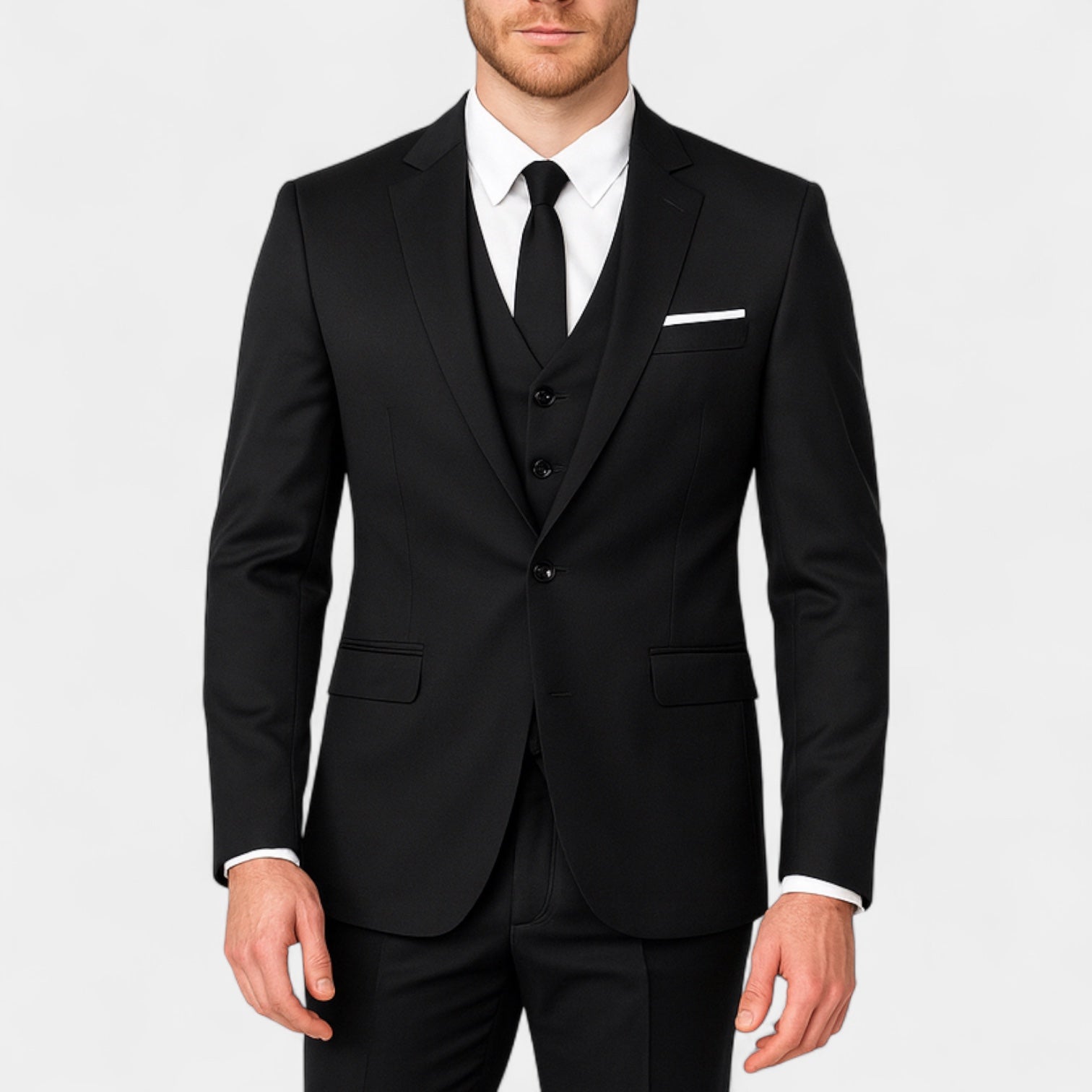 Slim Fit 3-Piece Suit Notch Lapel for Men