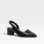 Women's Slingback Pointed-Toe Block Heel Pumps