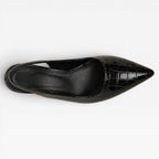 Women's Slingback Pointed-Toe Block Heel Pumps