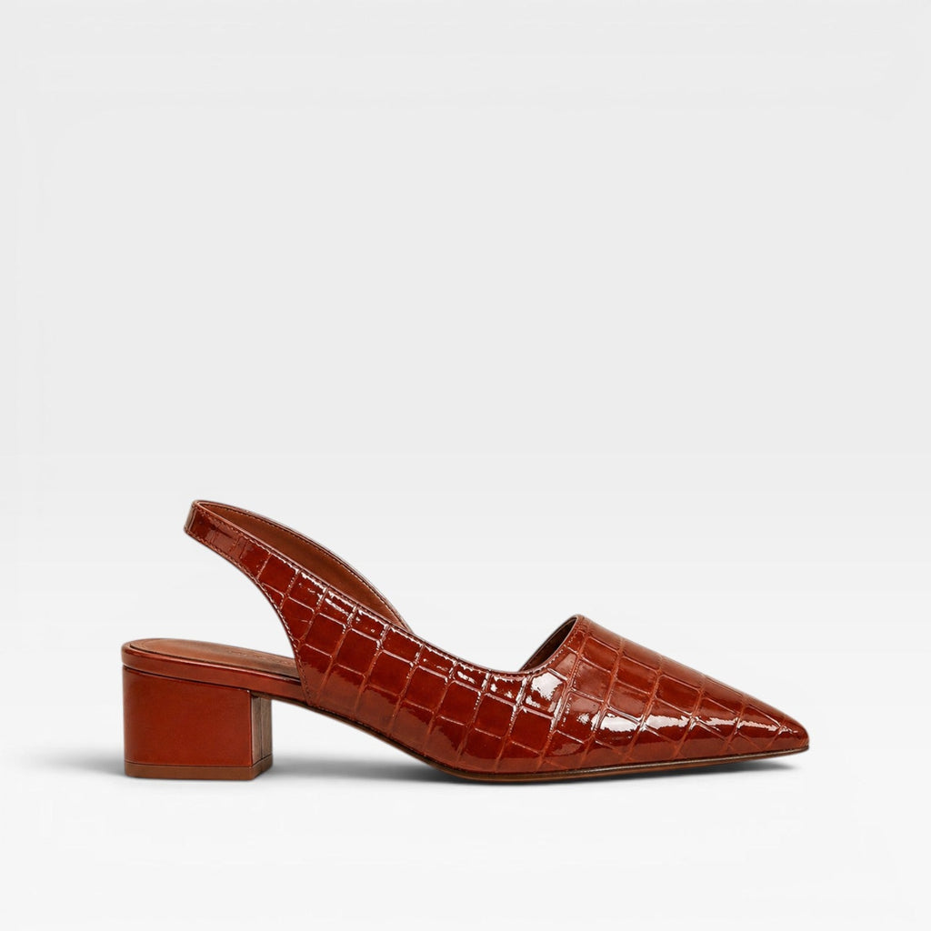 Women's Slingback Pointed-Toe Block Heel Pumps