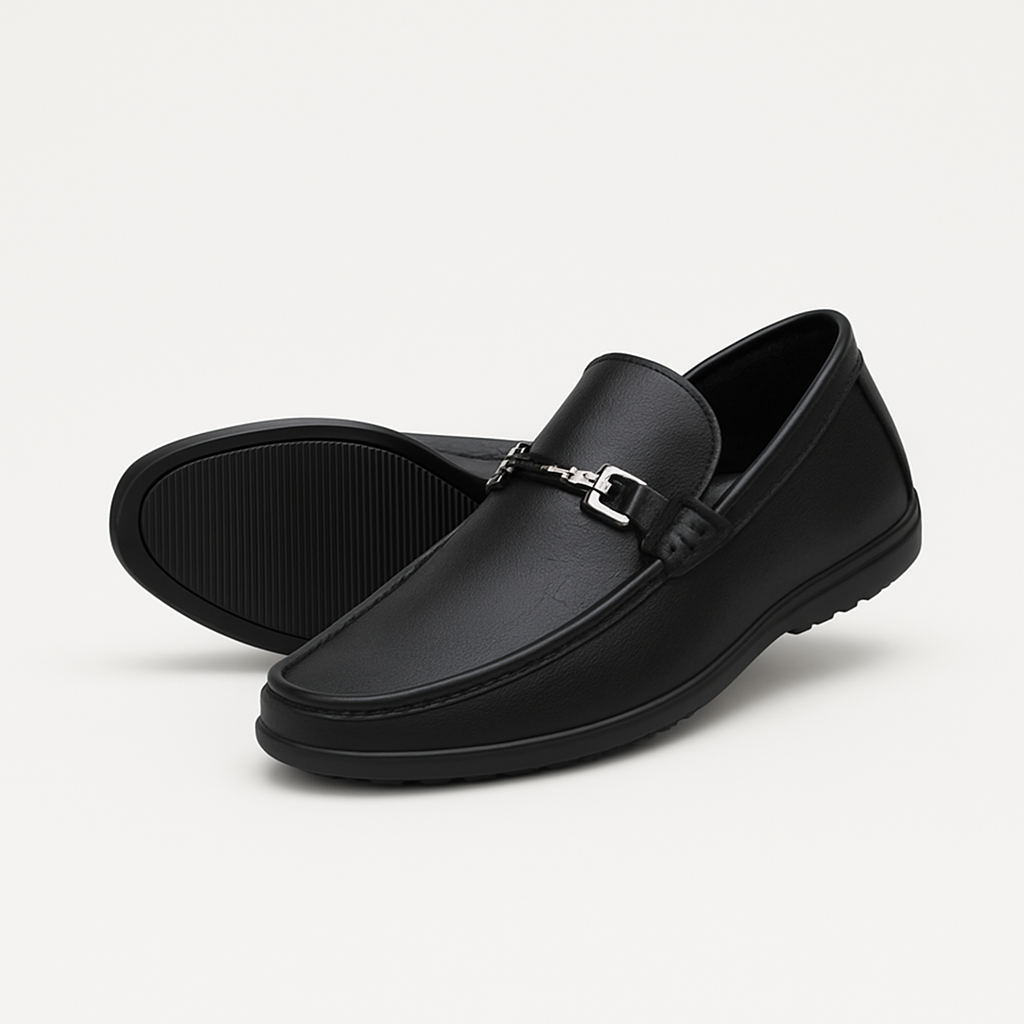 Leather Slip-On Business Loafers Polished for Men