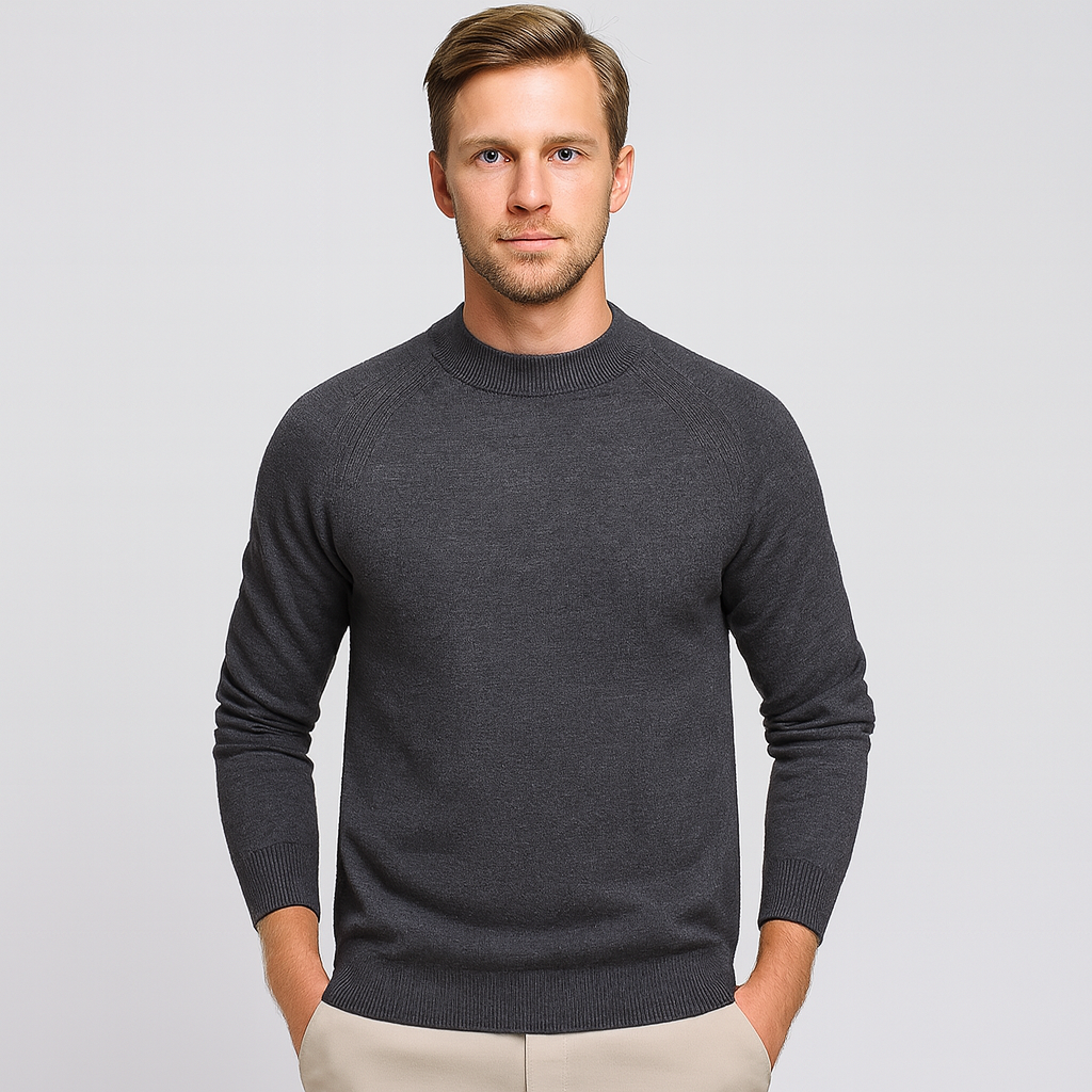 Merino Wool Half High Collar Sweater Regular Fit for Men