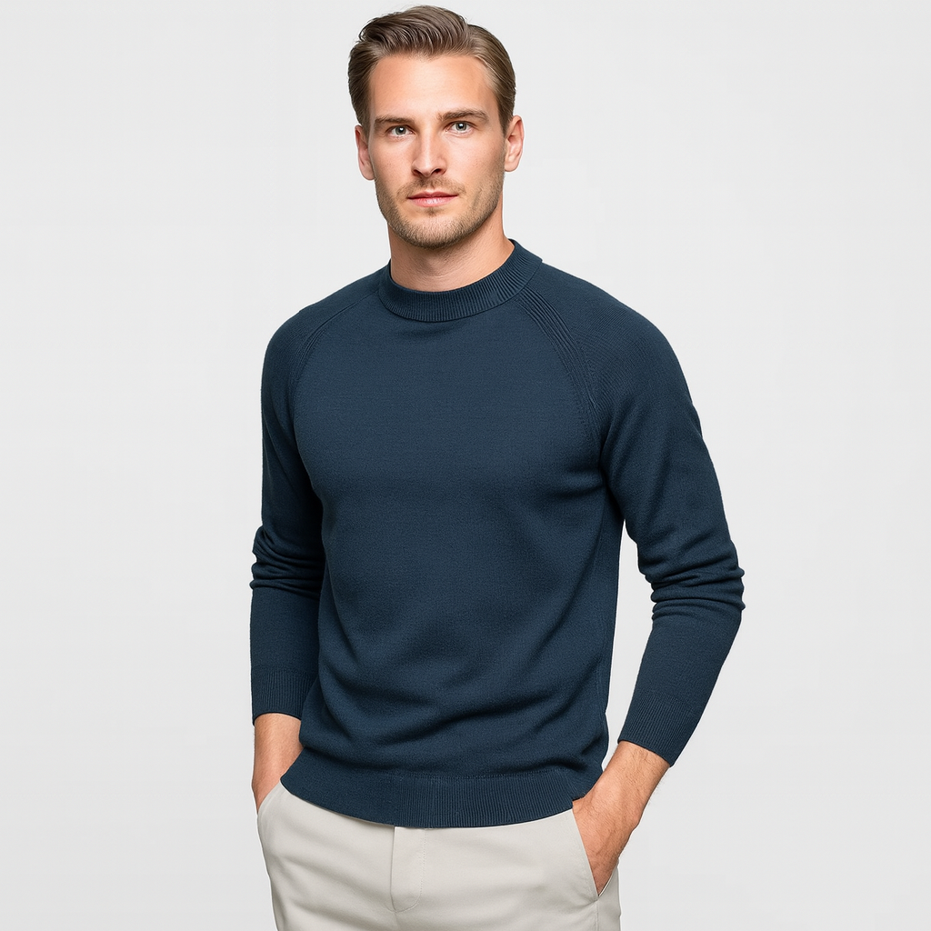 Merino Wool Half High Collar Sweater Regular Fit for Men