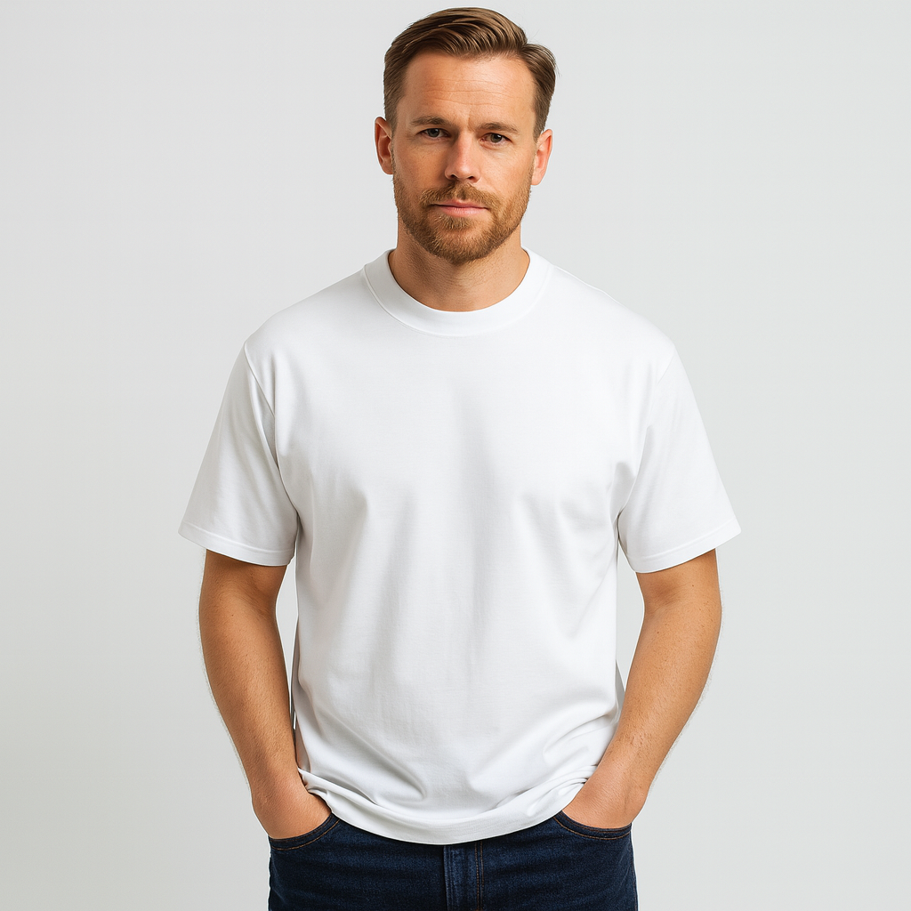Slim Fit Crew Neck Cotton T-Shirt for Men