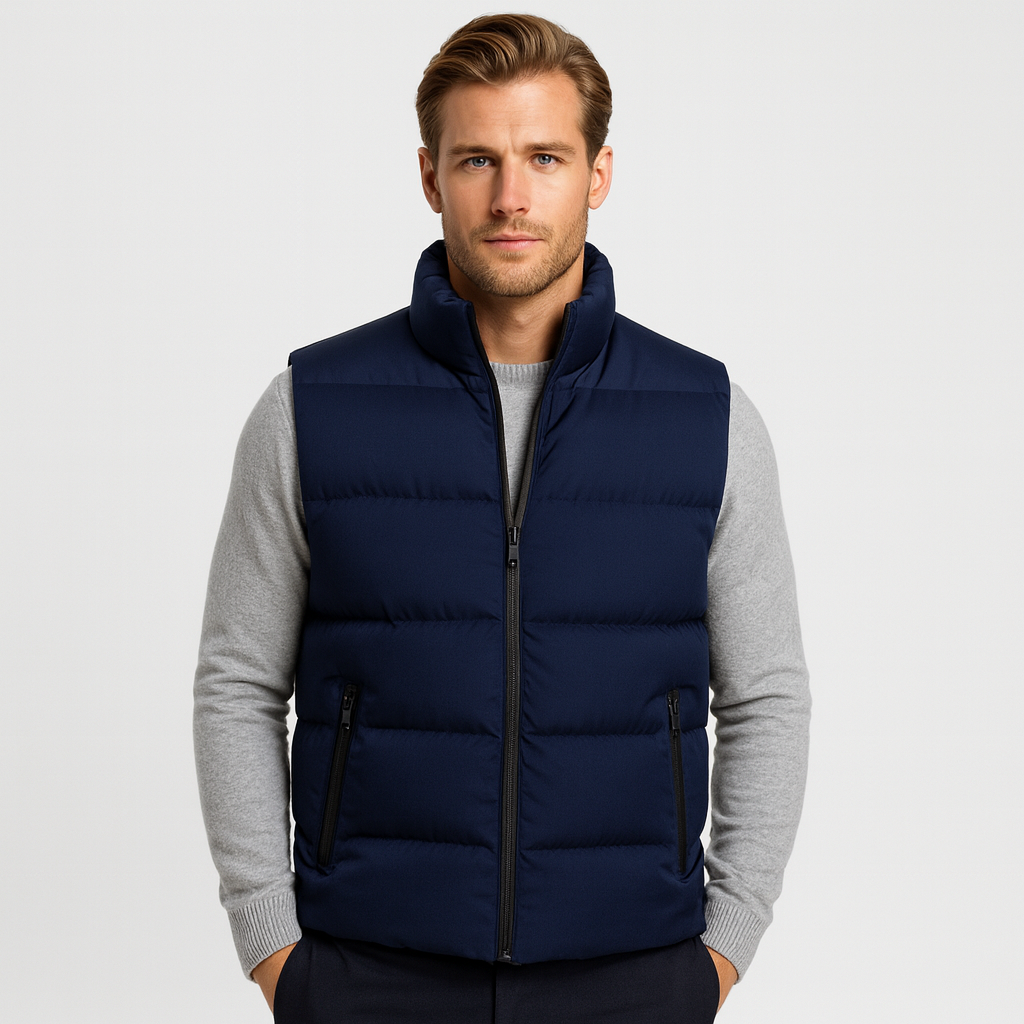 Padded Puffer Vest Regular Fit Zip-Up for Men