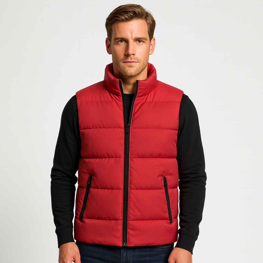 Padded Puffer Vest Regular Fit Zip-Up for Men