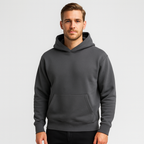 Fleece-Lined Cotton Hoodie Relaxed Fit for Men