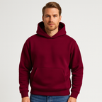 Fleece-Lined Cotton Hoodie Relaxed Fit for Men
