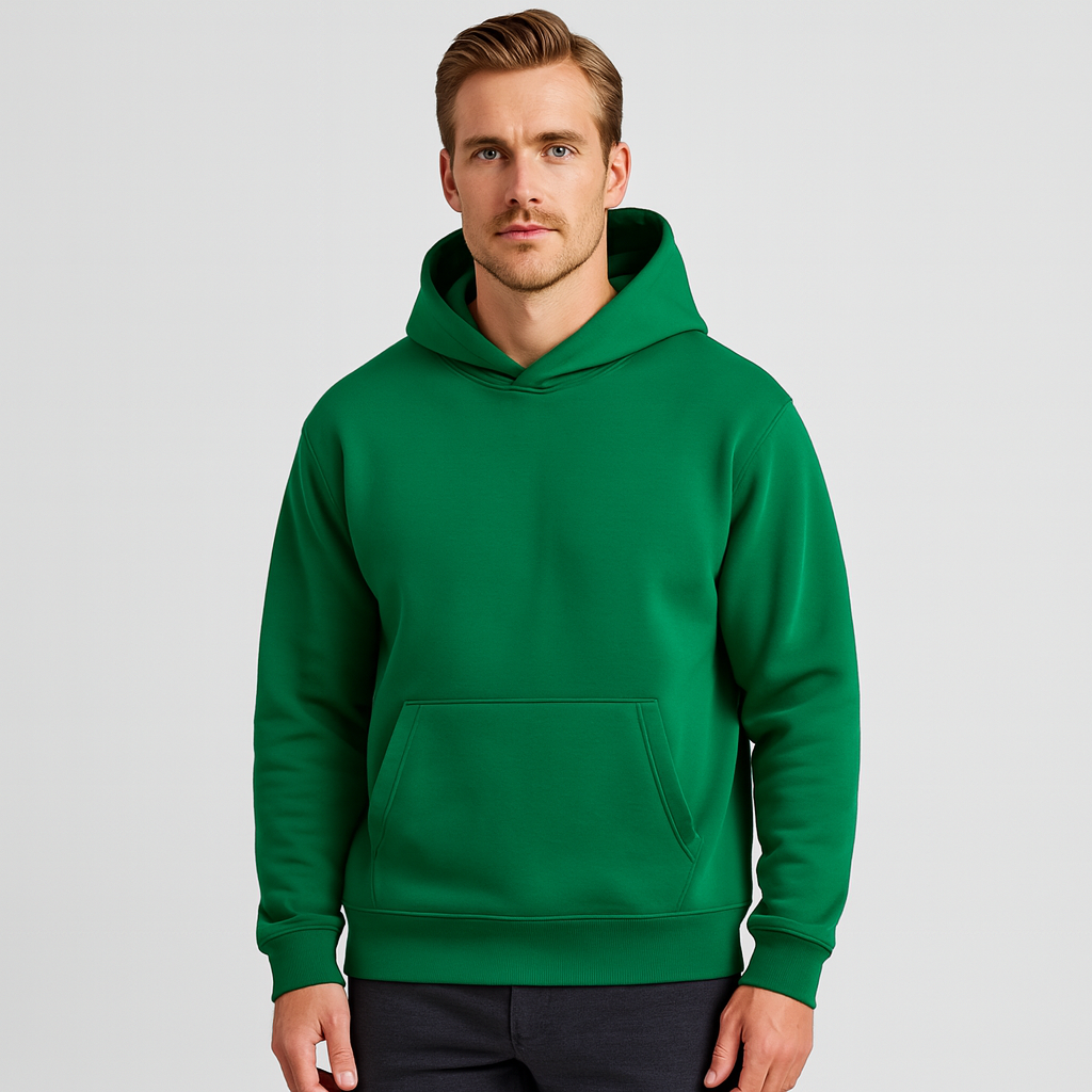 Fleece-Lined Cotton Hoodie Relaxed Fit for Men