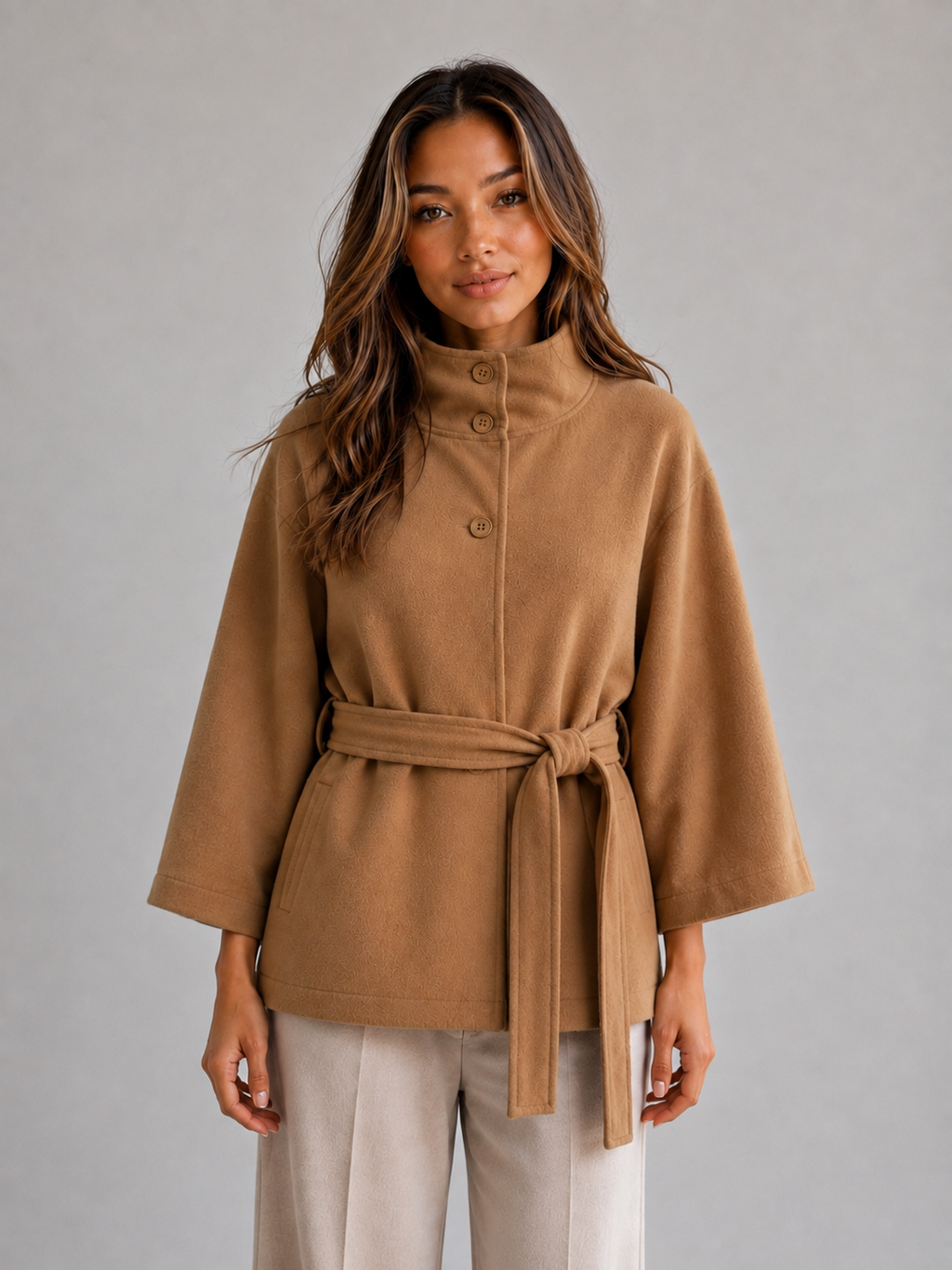 Women's Belted Cape Wrap Jacket