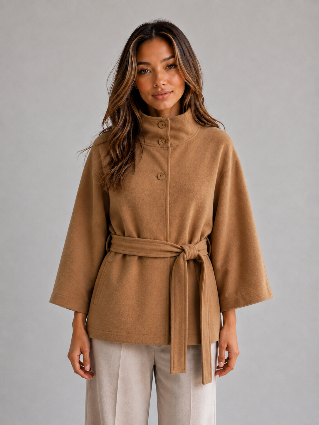 Women's Belted Cape Wrap Jacket
