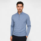 Half-Zip Knit Sweater Stand Collar Regular Fit for Men