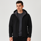 Fleece Lined Hooded Wind Jacket Zip-Up for Men