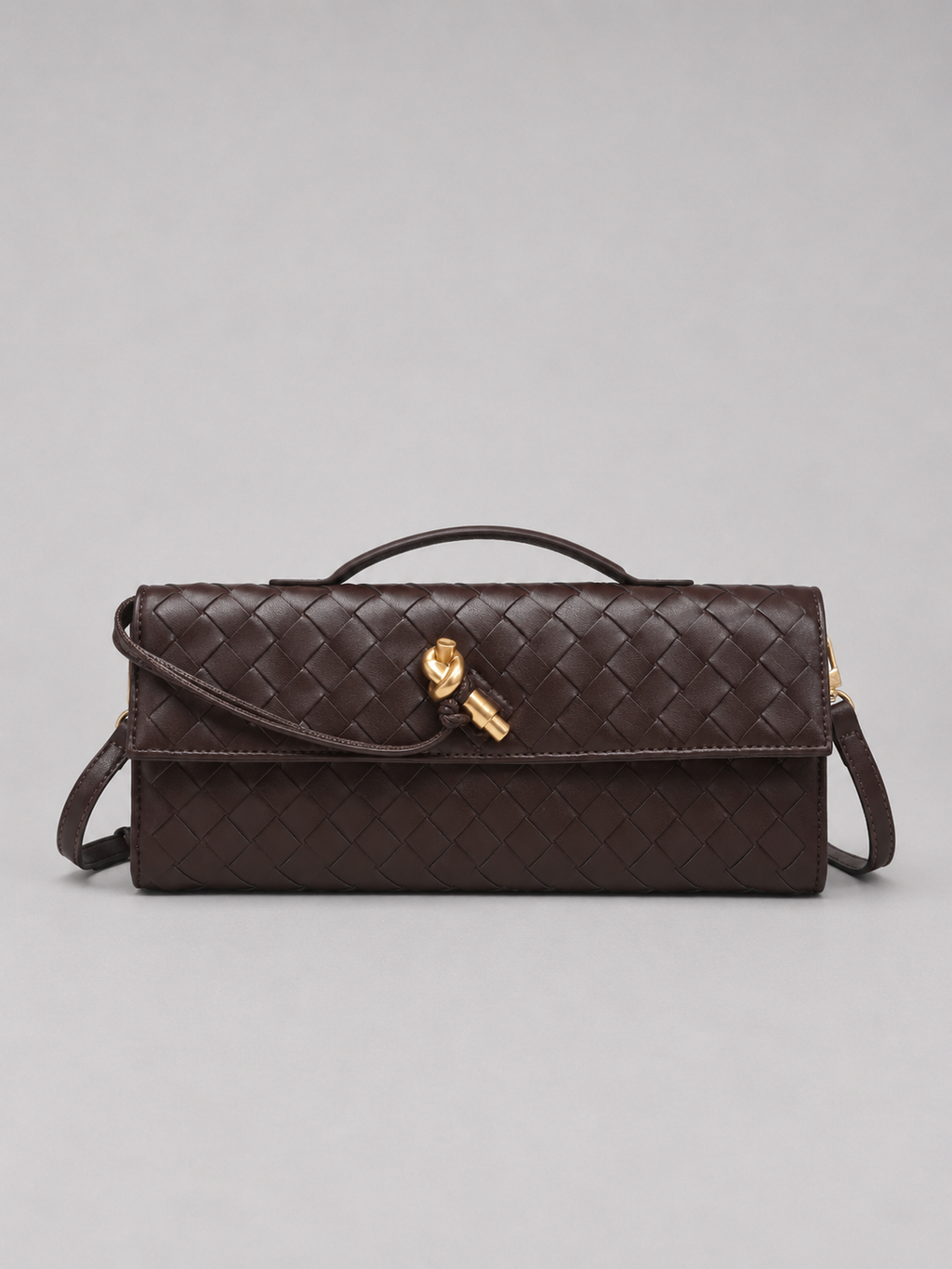 Women’s Woven Leather Look Clutch Bag – Timeless Elegant Design