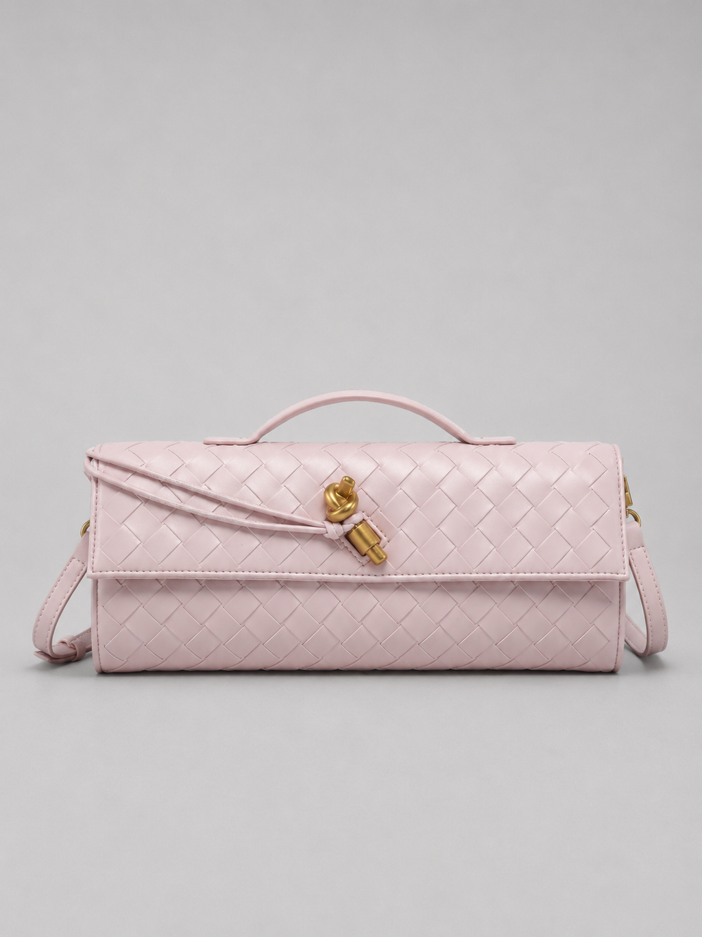 Women’s Woven Leather Look Clutch Bag – Timeless Elegant Design