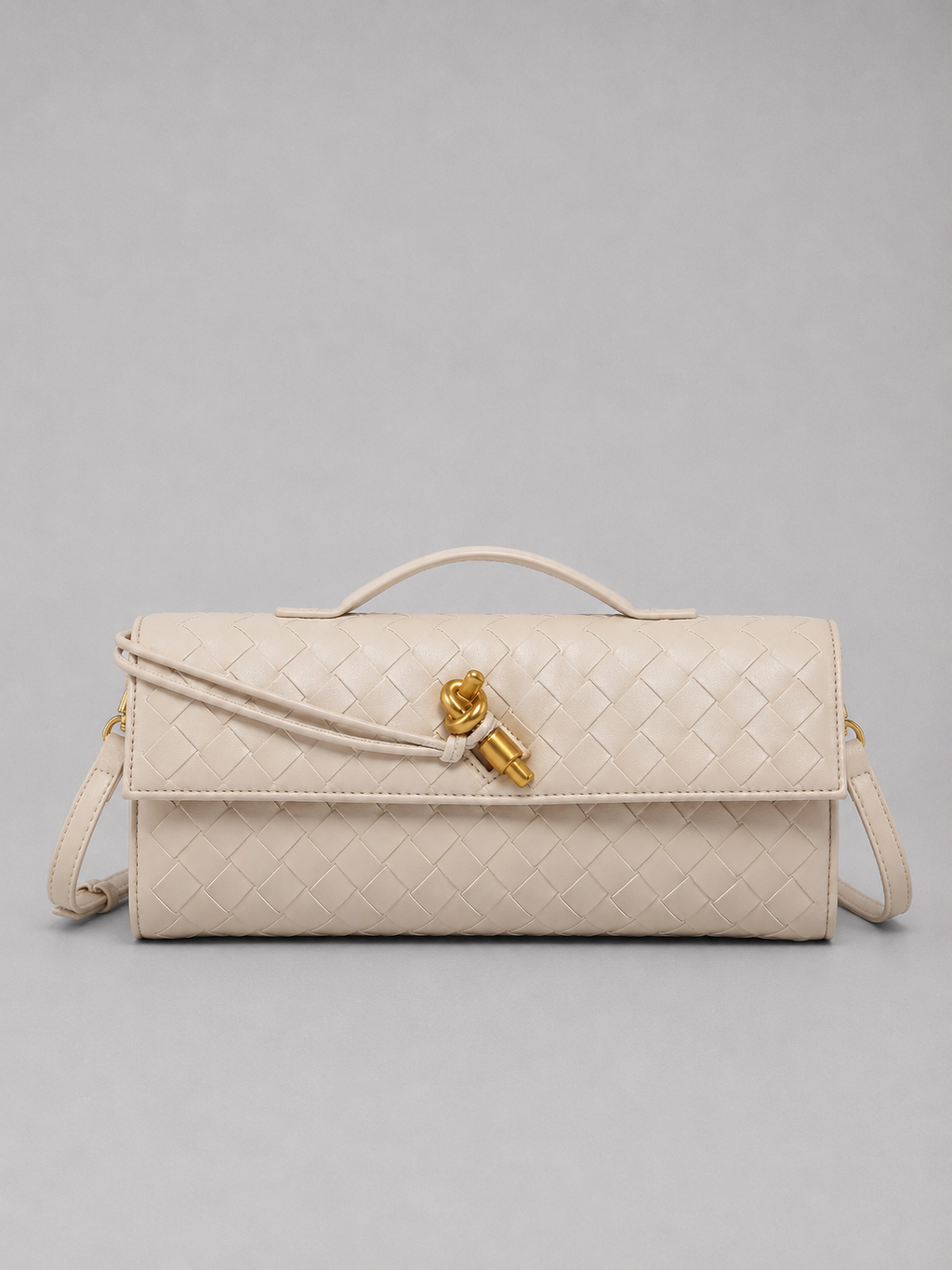 Women’s Woven Leather Look Clutch Bag – Timeless Elegant Design