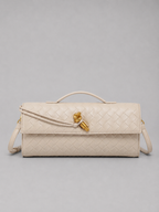 Women’s Woven Leather Look Clutch Bag – Timeless Elegant Design